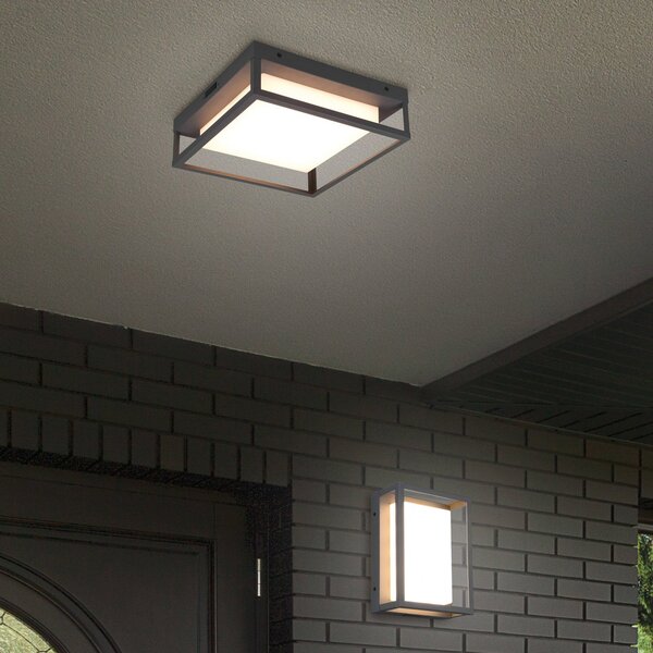 Trio Lighting Εξωτερικό φωτιστικό οροφής LED Witham IP54, CCT, ανθρακί, Μαύρο, Μέταλλο, σύγχρονο