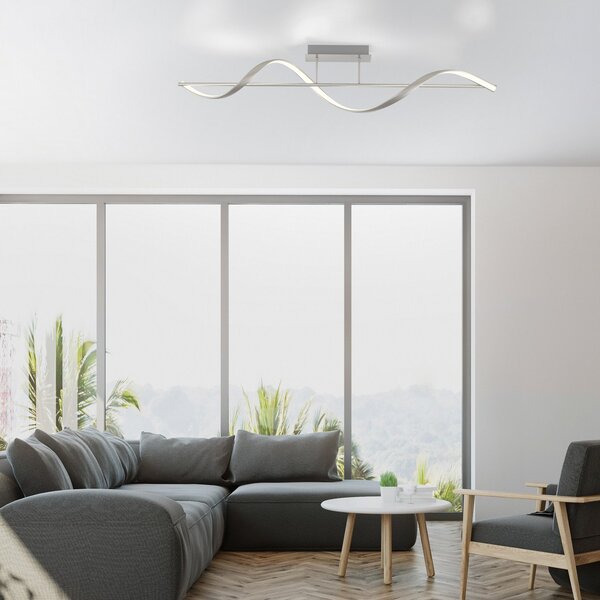 Q-Smart-Home Paul Neuhaus Q-Swing LED φωτιστικό οροφής, ατσάλι, ρυθμιζόμενος, Μεταλλικό, Σαλόνι / τραπεζαρία, Μέταλλο, σύγχρονο