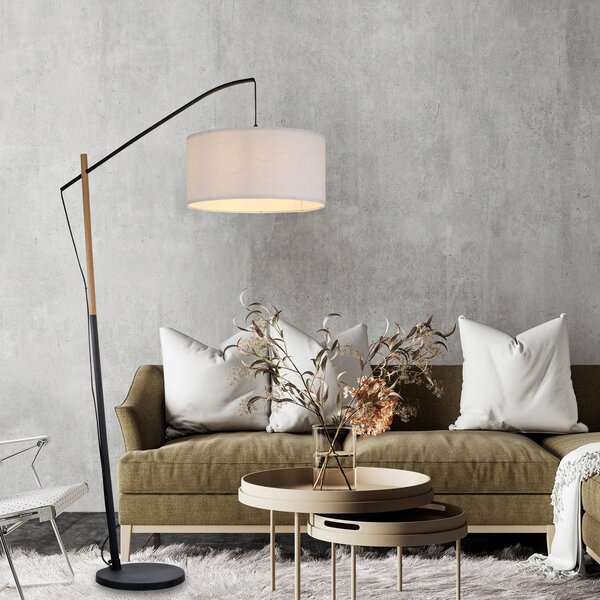 JUST LIGHT. GmbH Πράσινο φωτιστικό δαπέδου Sofie με χάρτινο κάλυμμα, Λευκό, Σαλόνι / τραπεζαρία, Μέταλλο, σύγχρονο, Ελεύθερος κατακόρυφος προβολέας