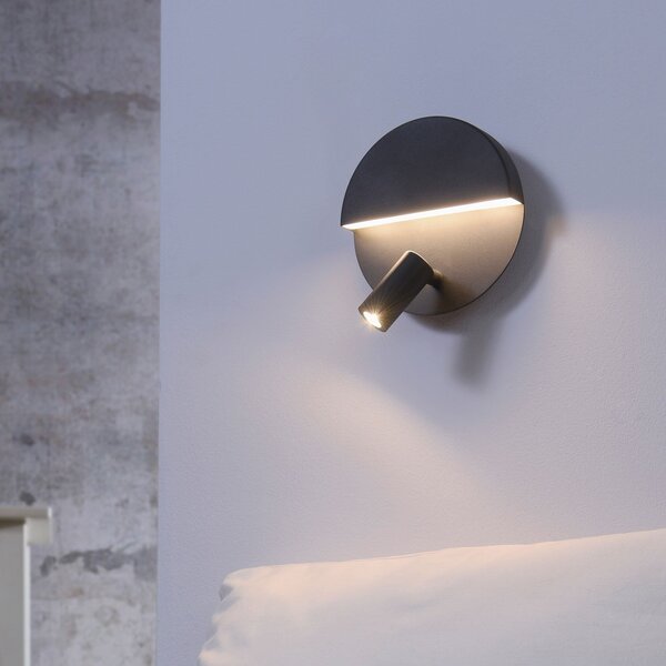 Trio Lighting Φωτιστικό τοίχου Mario LED με περιστρεφόμενο προβολέα, Μαύρο, Σαλόνι / τραπεζαρία, Μέταλλο, σύγχρονο, Προβολέας τοίχου