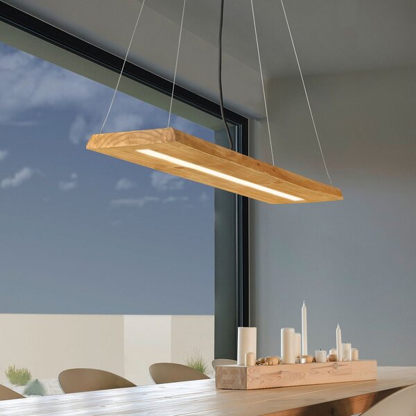 Trio Lighting Brad LED κρεμαστό φωτιστικό από ξύλο, ρυθμιζόμενος, Ξύλου, Σαλόνι / τραπεζαρία, Ξύλο, σύγχρονο