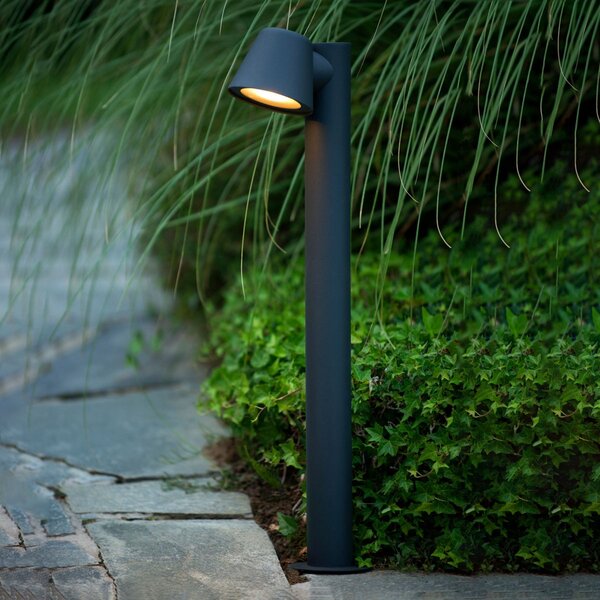 Lucide Φως διαδρομής LED Dingo GU10 ανθρακί, ρυθμιζόμενος, Μαύρο, Μέταλλο, σύγχρονο