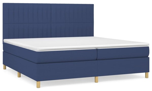 VidaXL Κρεβάτι Boxspring με Στρώμα Μπλε 200x200 εκ. Υφασμάτινο