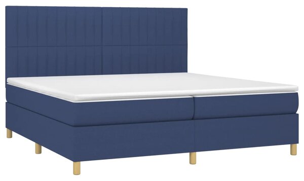 VidaXL Κρεβάτι Boxspring με Στρώμα Μπλε 200x200 εκ. Υφασμάτινο