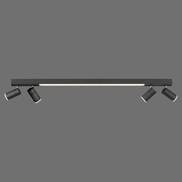 PURE LED οροφής Lines, 120 cm, ανθρακί, τηλεχειριστήριο, ρυθμιζόμενος, Μαύρο, Σαλόνι / τραπεζαρία, Μέταλλο, σύγχρονο