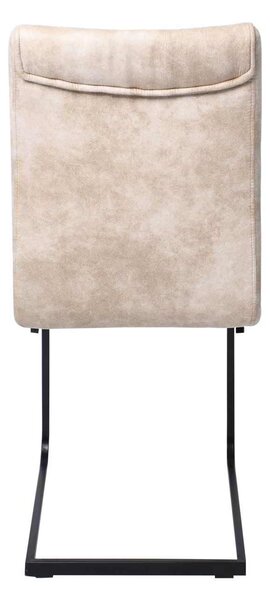 Καρέκλα Μεταλλική TORY Μαύρη/Ύφασμα Suede Μπεζ 43x56x95cm (Σετ 4 ΤΕΜ)