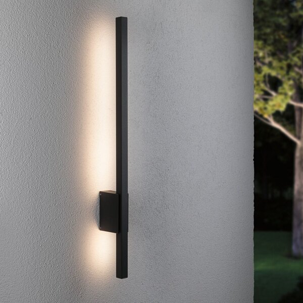 Paulmann Stan LED φωτιστικό τοίχου εξωτερικού χώρου 80 cm, Μαύρο, Μέταλλο, σύγχρονο