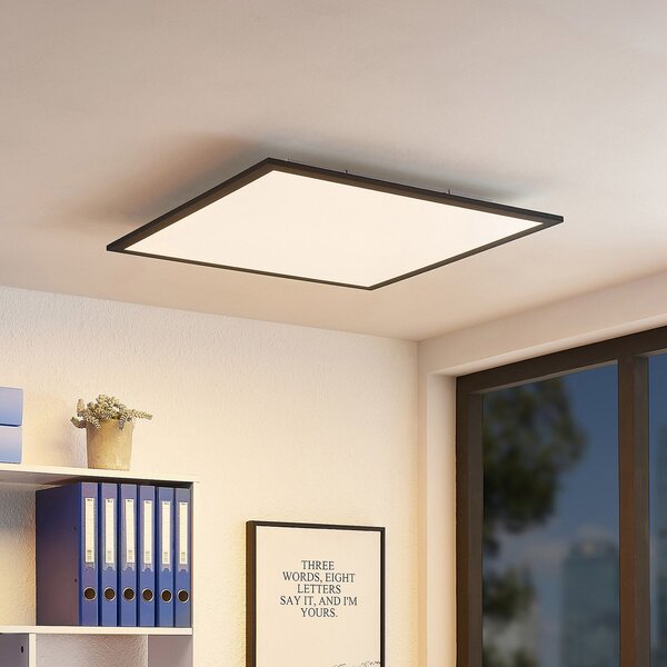 Lindby LED πάνελ Nelios, 62 x cm, 4.000K, μαύρο, μέταλλο, Μαύρο, Κουζίνα, Πλαστικό, σύγχρονο