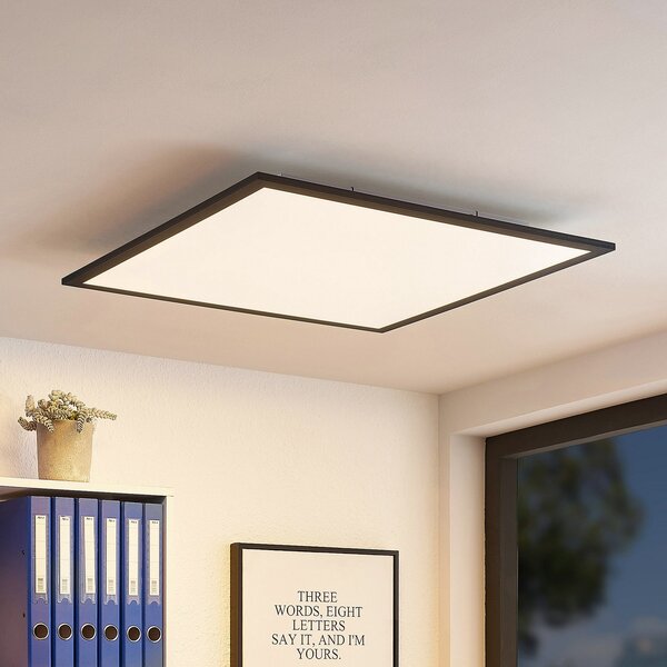 Lindby LED πάνελ Nelios, 62 x cm, 4.000K, μαύρο, μέταλλο, Μαύρο, Κουζίνα, Πλαστικό, σύγχρονο