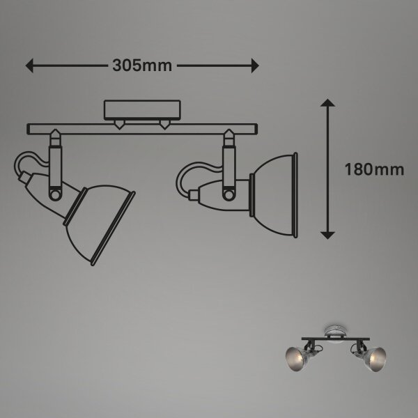 Briloner 2049-024 - Φωτιστικό σποτ RETRO 2xE14/40W/230V γκρι