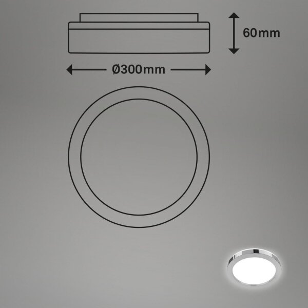 Briloner 3678-018-Φωτιστικό οροφής μπάνιου LED SPLASH LED/18W/230V διάμετρος 30 cm