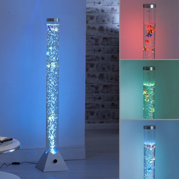 JUST LIGHT. GmbH Στήλη νερού Ava με LED και ψάρια, ύψος 120cm, Διαφανές, Σαλόνι / τραπεζαρία, Πλαστικό, σύγχρονο
