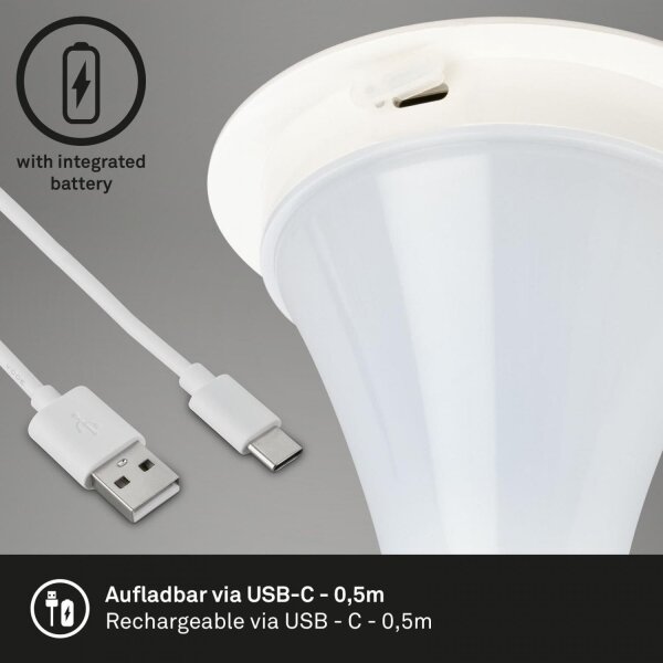 Briloner 7420016 - LED Dimmable επαναφορτιζόμενο επιτραπέζιο φωτιστικό αφής LED/4W/5V 3000K λευκό