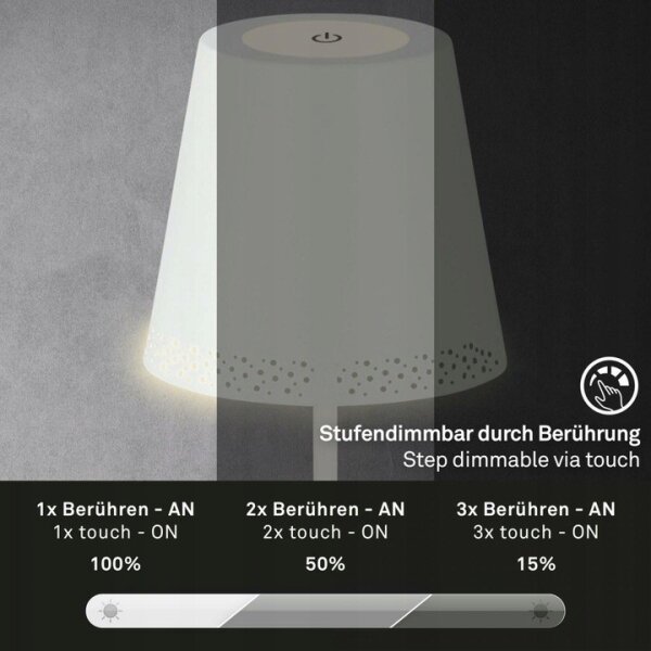 Briloner 1438016 - LED Dimming αφής επιδαπέδιο φωτιστικό LED/3,5W/5V 3000K 130 cm λευκό