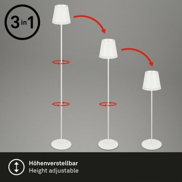 Briloner 1438016 - LED Dimming αφής επιδαπέδιο φωτιστικό LED/3,5W/5V 3000K 130 cm λευκό