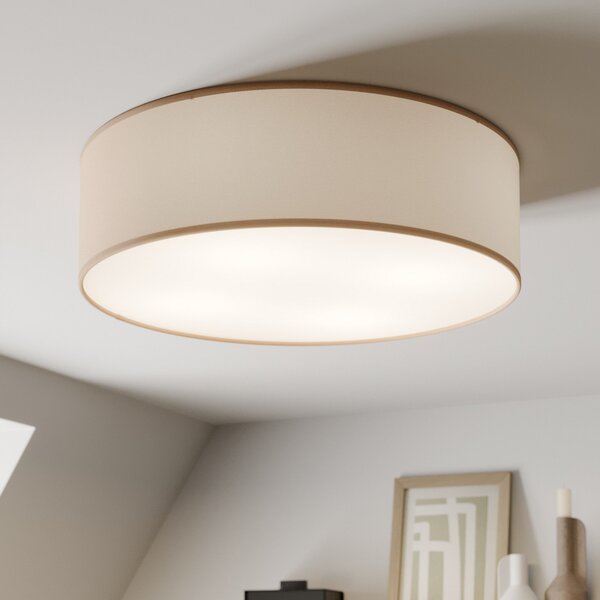 TK Lighting Φωτιστικό οροφής Rondo, μπεζ, μεταλλικό, Ø 45 cm, E27, ρυθμιζόμενος, Μπεζ, υπνοδωμάτιο, Ύφασμα / Κλωστοϋφαντουργία, σύγχρονο