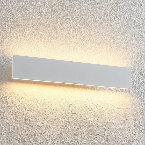 Lindby Φωτιστικό τοίχου LED Ignazia, 47 cm, λευκό, μέταλλο, φωτισμός προς τα, ρυθμιζόμενος, Λευκό, Σαλόνι / τραπεζαρία, Μέταλλο, σύγχρονο