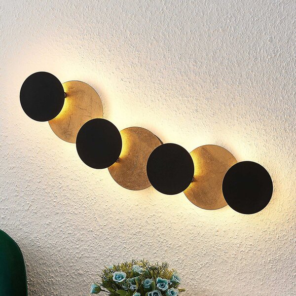 Lindby LED φωτιστικό τοίχου Grazyna, 72 cm, 7 φωτιστικών, ρυθμιζόμενο, Μαύρο, Σαλόνι / τραπεζαρία, Μέταλλο, σύγχρονο, Ειδικά σχήματα τοίχου