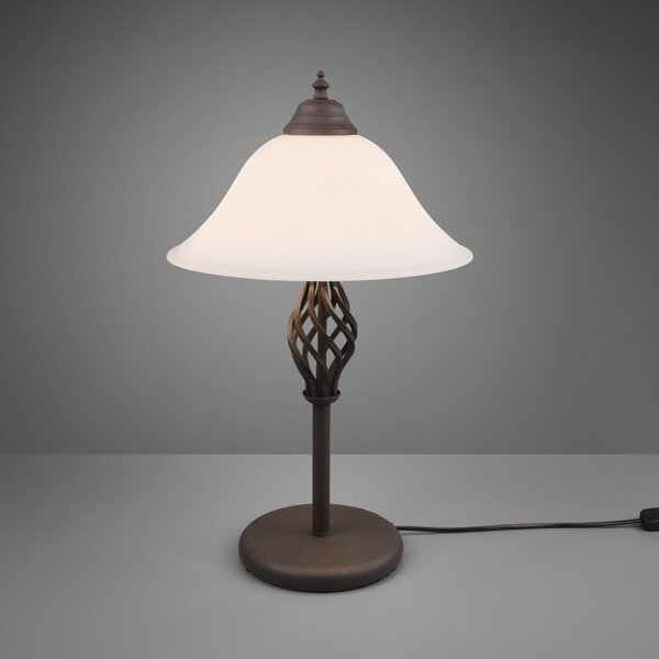 Trio Lighting Rustica επιτραπέζιο φωτιστικό με διακόπτη καλωδίου, σκουριά, Καφέ / Σκουριάς, Σαλόνι / τραπεζαρία, Μέταλλο, Αντίκα