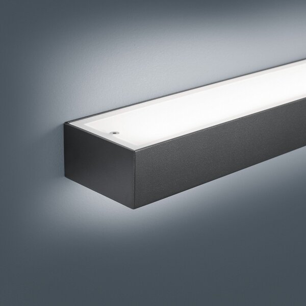 Helestra Theia LED φωτιστικό τοίχου, μαύρο ματ 90 cm, Μαύρο, Μπάνιο, Μέταλλο, σύγχρονο
