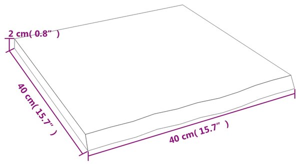 VidaXL Ράφι Τοίχου Σκούρο Καφέ 40x40x2 εκ. Επεξεργ. Μασίφ Ξύλο Δρυός