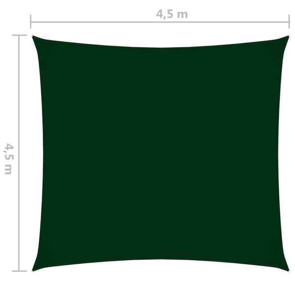 VidaXL Πανί Σκίασης Τετράγωνο Σκ. Πράσινο 4,5x4,5 μ. από Ύφασμα Oxford