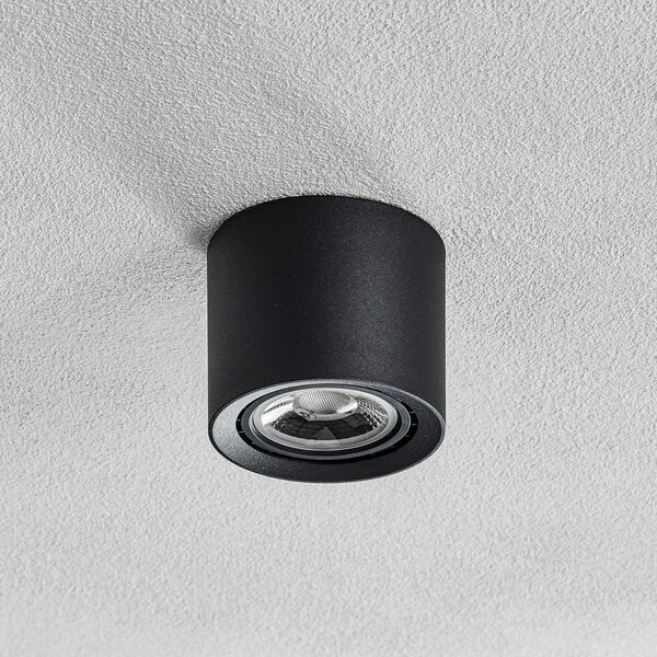 Lucide LED φωτιστικό οροφής Fedler αμυδρό έως ζεστό, μαύρο, ρυθμιζόμενος, Μαύρο, Σαλόνι / τραπεζαρία, Μέταλλο, σύγχρονο