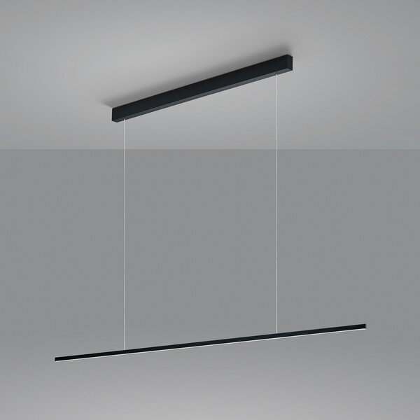 Helestra Loopy LED κρεμαστό φωτιστικό με ακρυλικό διαχύτη, ρυθμιζόμενος, Μαύρο, Σαλόνι / τραπεζαρία, Μέταλλο, σύγχρονο
