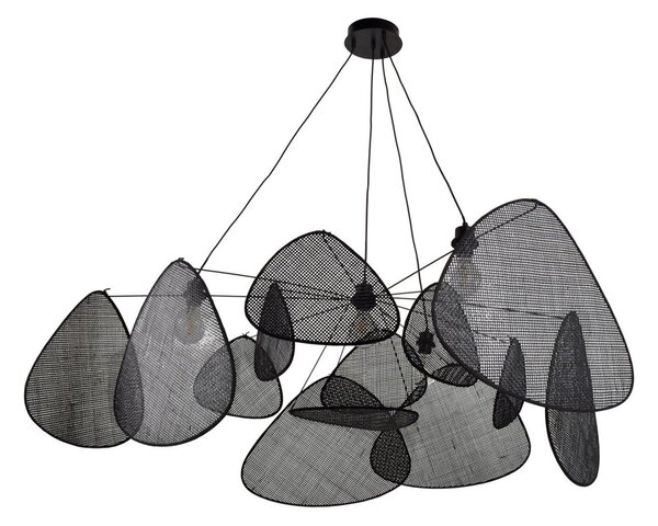 MARKET SET Κρεμαστό φωτιστικό Screen XXL, 90 cm, μαύρο, ρατάν, ρυθμιζόμενος, Μαύρο, Σαλόνι / τραπεζαρία, Ξύλο, σχεδιασμός