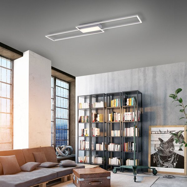 JUST LIGHT. GmbH Φωτιστικό οροφής LED Asmin, CCT, ατσάλι, 109,5x25,7cm, ρυθμιζόμενος, Μεταλλικό, Σαλόνι / τραπεζαρία, Μέταλλο