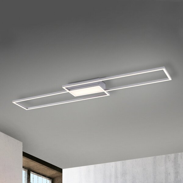 JUST LIGHT. GmbH Φωτιστικό οροφής LED Asmin, CCT, ατσάλι, 109,5x25,7cm, ρυθμιζόμενος, Μεταλλικό, Σαλόνι / τραπεζαρία, Μέταλλο