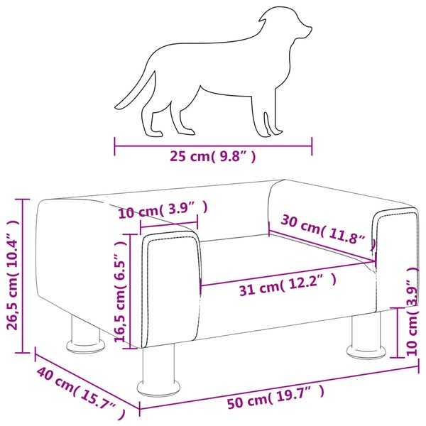 VidaXL Κρεβάτι Σκύλου Μπλε 50 x 40 x 26,5 εκ. Βελούδινο