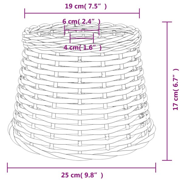 VidaXL Καπέλο Φωτιστικού Οροφής Λευκό Ø25x17 εκ. από Wicker