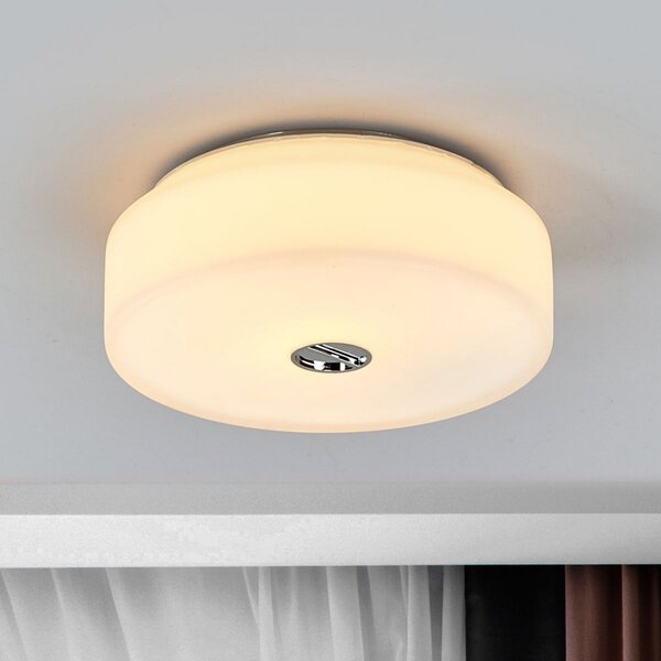 FLOS Mini Button φωτιστικό οροφής από γυαλί, ρυθμιζόμενος, Λευκό, Μπάνιο, Γυαλί, σχεδιασμός, Στρογγυλό τοίχο