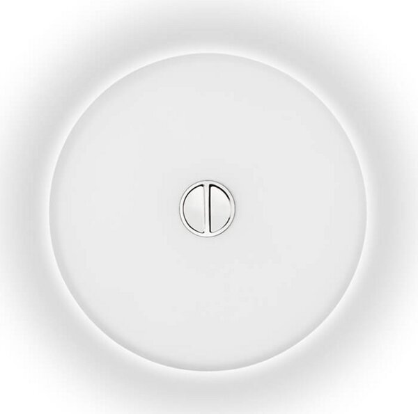 FLOS Mini Button φωτιστικό οροφής από γυαλί, ρυθμιζόμενος, Λευκό, Μπάνιο, Γυαλί, σχεδιασμός, Στρογγυλό τοίχο