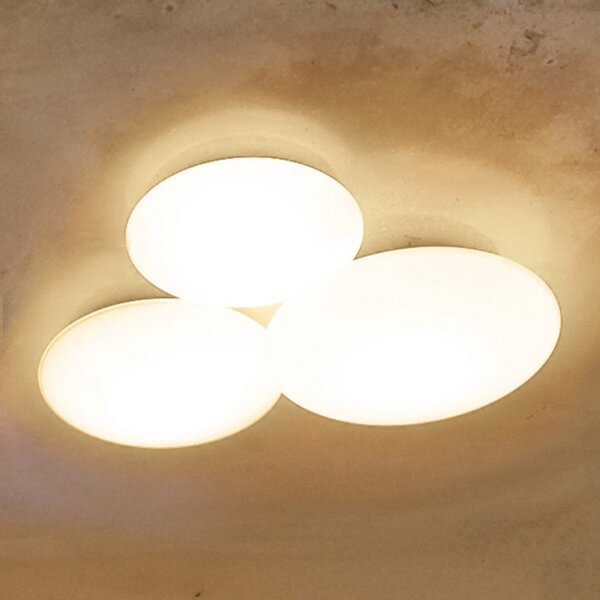Vibia Puck - φωτιστικό οροφής με τρεις λάμπες, ρυθμιζόμενος, Λευκό, Σαλόνι / τραπεζαρία, Γυαλί, σχεδιασμός