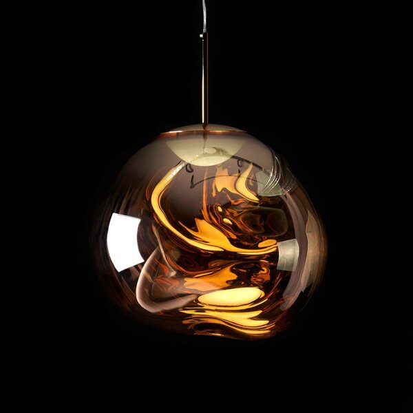 Tom Dixon LED κρεμαστή λάμπα Melt Mini, Ø 28 cm, χρυσό, ρυθμιζόμενος, Χρυσό / Ορείχαλκου, Σαλόνι / τραπεζαρία, Πλαστικό, σχεδιασμός