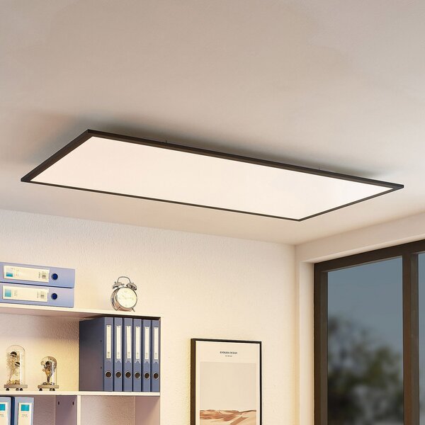 Lindby LED πάνελ Nelios, 120 x 60 cm, 4000K, μαύρο, μέταλλο, Μαύρο, Κουζίνα, Πλαστικό, σύγχρονο