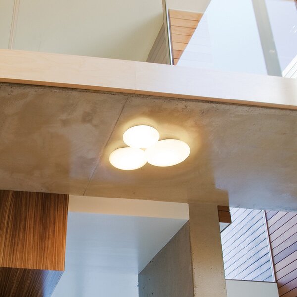 Vibia Puck - φωτιστικό οροφής με τρεις λάμπες, ρυθμιζόμενος, Λευκό, Σαλόνι / τραπεζαρία, Γυαλί, σχεδιασμός