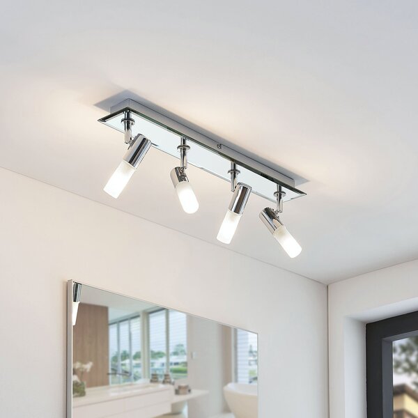 Lindby Προβολέας μπάνιου Zela, μήκος 53 cm, χρώμιο, 4 φλόγες, ρυθμιζόμενος, Μεταλλικό, Μπάνιο, Μέταλλο, σύγχρονο