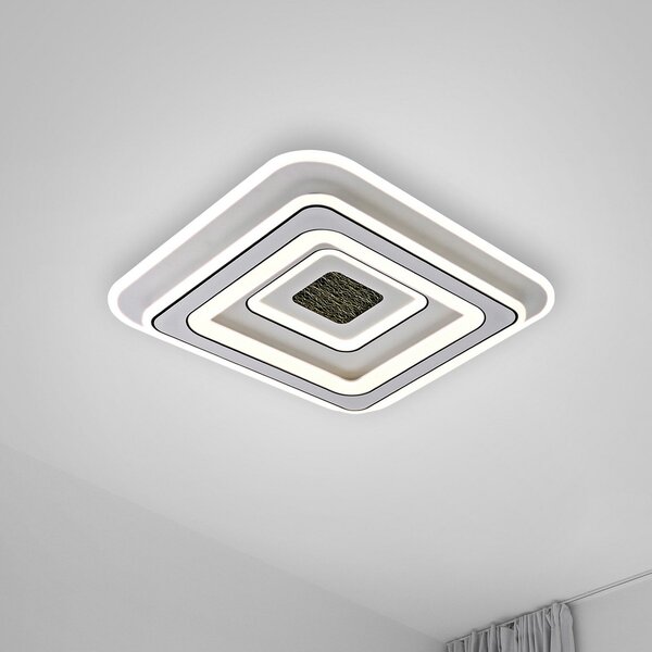JUST LIGHT. GmbH Φωτιστικό οροφής LED Tolago, 49x49 cm, CCT, dimmable, ρυθμιζόμενος, Λευκό, Σαλόνι / τραπεζαρία, Πλαστικό, σύγχρονο