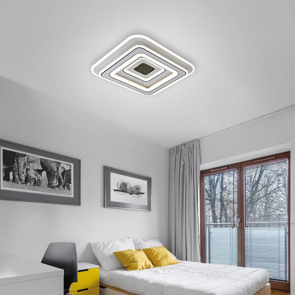 JUST LIGHT. GmbH Φωτιστικό οροφής LED Tolago, 49x49 cm, CCT, dimmable, ρυθμιζόμενος, Λευκό, Σαλόνι / τραπεζαρία, Πλαστικό, σύγχρονο