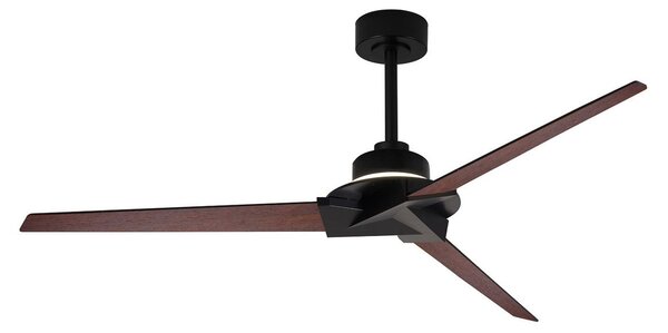 Mantra Iluminación Ανεμιστήρας οροφής LED Brisa Mini μαύρος/ξύλο, αθόρυβος, 150 εκ., CCT, ρυθμιζόμενος, Μαύρο, Μπάνιο, Ξύλο, σύγχρονο