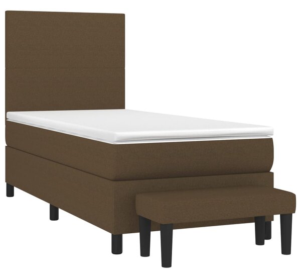 VidaXL Κρεβάτι Boxspring με Στρώμα Σκούρο Καφέ 80x200 εκ. Υφασμάτινο