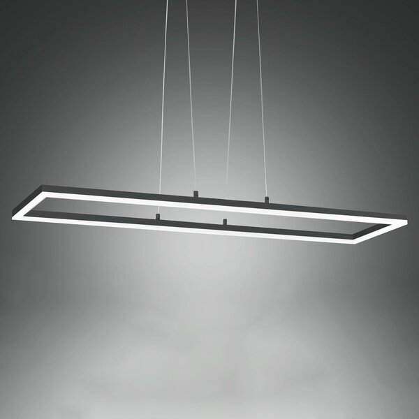 Fabas Luce Bard LED κρεμαστό φωτιστικό, 92x32 cm, ανθρακί, ρυθμιζόμενος, Μαύρο, Σαλόνι / τραπεζαρία, Μέταλλο, σύγχρονο