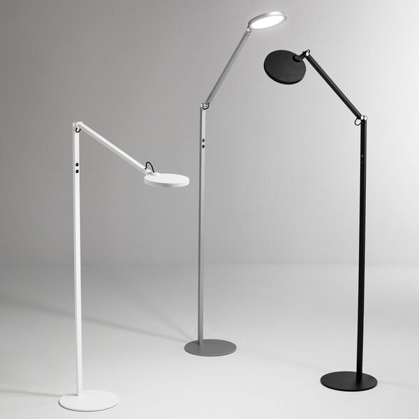 Fabas Luce Φωτιστικό δαπέδου Regina LED, 1-φωτιστικό, μαύρο, ρυθμιζόμενος, Μαύρο, Σαλόνι / τραπεζαρία, Μέταλλο, σύγχρονο