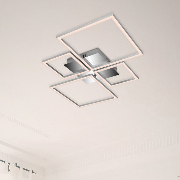 Briloner Πλαίσιο LED οροφής, CCT, 4-φωτο, αλουμίνιο, ρυθμιζόμενος, Μεταλλικό, Σαλόνι / τραπεζαρία, Μέταλλο, σύγχρονο, Οροφή πολλαπλής φλόγας