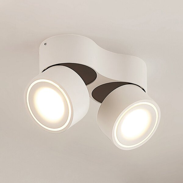 Arcchio LED-Deckenstrahler Rotari, λευκό, 2-φωτιστικά, 2270lm, ρυθμιζόμενος, Λευκό, Διάδρομος, Αλουμίνιο, σύγχρονο