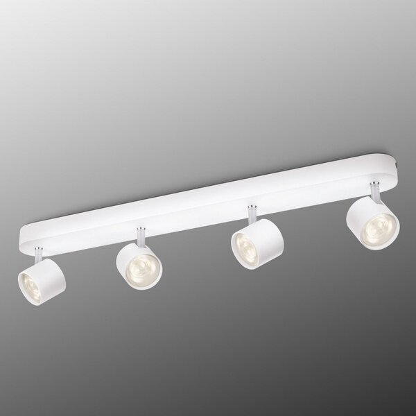 Philips Περιστρεφόμενος προβολέας LED Star λευκό 4flg., ρυθμιζόμενος, Λευκό, Σαλόνι / τραπεζαρία, Μέταλλο, σύγχρονο