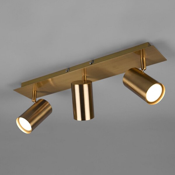 Trio Lighting Προβολέας οροφής Marley, ορείχαλκος αντίκα, 3-φωτός, ρυθμιζόμενος, Μπρούτζινο / Αντικέ ορείχαλκου, Σαλόνι / τραπεζαρία, Μέταλλο, σύγχρονο